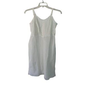 Barbizon Vintage Womens Tafredda Size Medium White Lace Bodice Slip Zipper Saucy